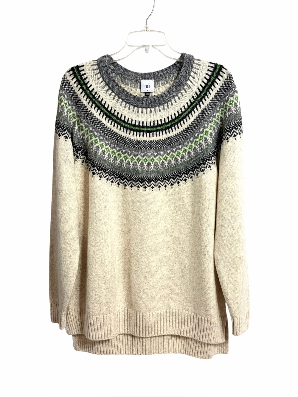 Cabi 4283 Shetland Fair Isle Pullover Tunic Sweater Womens M Nordic Cabincore